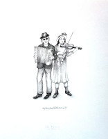  Iva Hüttnerová - Pouliční muzikanti - grafika volný list